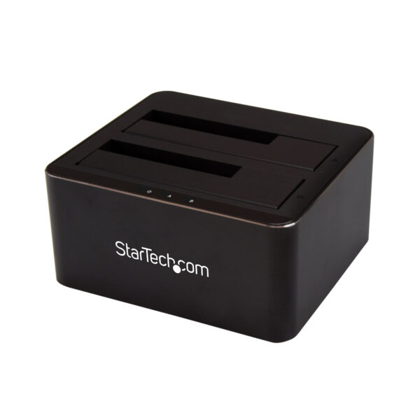 Docking Station USB 3.0 de 2 Bahías SATA de 2,5 o 3,5 Pulgadas para SSD o Disco Duro Base de Conexión para Unidades de Disco