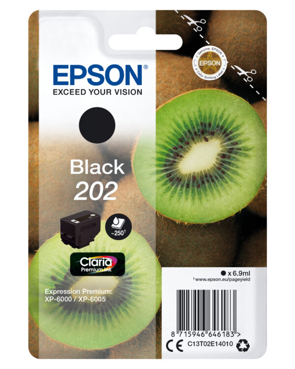 Kiwi Singlepack Black 202 Claria Premium Ink
