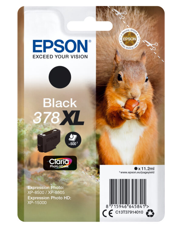 Squirrel Singlepack Black 378XL Claria Photo HD Ink