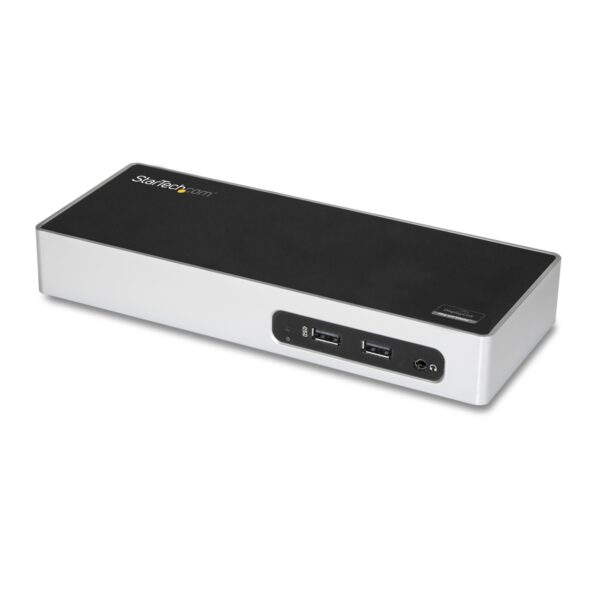 Replicador de Puertos USB 3.0 - Docking Station de Portátil para Dos Pantallas con Vídeo HDMI & DVI/VGA - Ladrón Hub de 6 Puertos USB 3.1 Gen 1 5Gbps, GbE y Audio - Dock Universal Tipo A - Win Mac