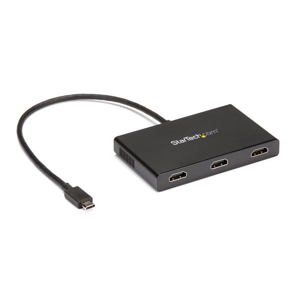 Adaptador Multimonitor de 3 Puertos - Divisor Splitter de Vídeo USB-C a 3x HDMI - Hub MST USB Tipo C a HDMI - 4K 30Hz Doble o 1080p Triple - Compatible con TB3 - Windows