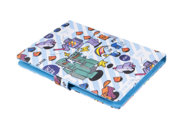 Funda Universal Estampada PIXEL GAMER + teclado MicroUSB (9 - 10,1")