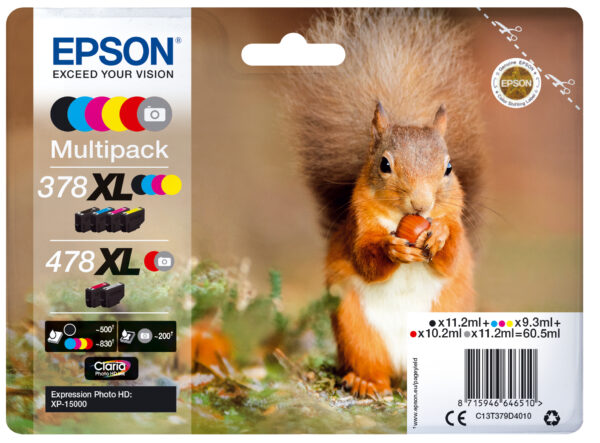 Squirrel Multipack 6-colours 378XL / 478XL Claria Photo HD Ink