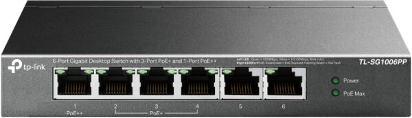 TL-SG1006PP switch No administrado Gigabit Ethernet (10/100/1000) Energía sobre Ethernet (PoE) Gris