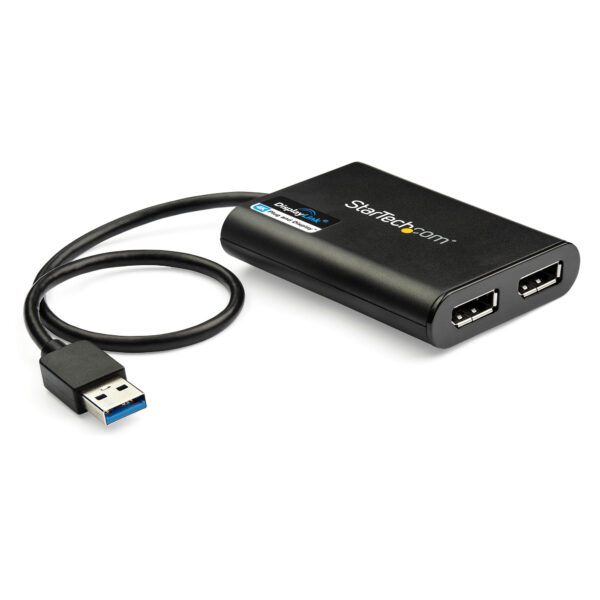 Adaptador Gráfico Externo USB 3.0 a DisplayPort Doble 4K60 DisplayLink - Cable Conversor USB 3.0 a DP de Vídeo