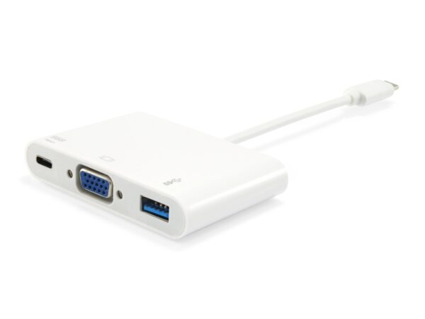 Adaptador USB-C a VGA (HD15), USB-A, 60W USB PD