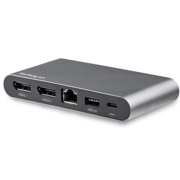 Docking Station USB C para 2 Monitores DisplayPort 4K - con Entrega de Potencia de 100W Passthrough - GbE - Hub Ladrón Concentrador de 2 Puertos USB-A - Dock USB Tipo C para Ordenador Portátil - con Cable de 1m