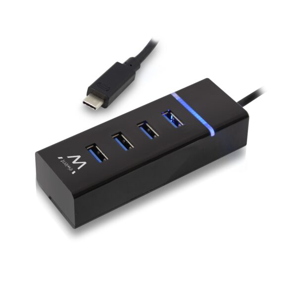 EW1137 hub de interfaz USB 3.2 Gen 1 (3.1 Gen 1) Type-C 5000 Mbit/s Negro