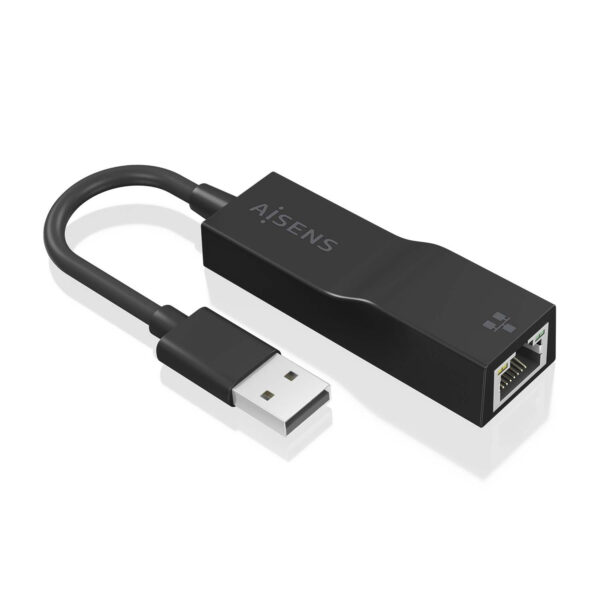 Conversor USB 3.0 a Ethernet Gigabit 10/100/1000 Mbps, Negro, 15 cm