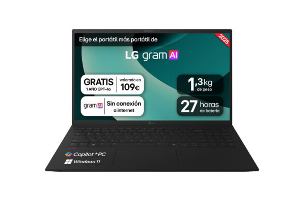 Gram 15Z80T-G.AS58B ordenador portatil Copilot+ PC AMD Ryzen AI 5 340 Portátil 38,1 cm (15") Full HD 16 GB LPDDR5-SDRAM 1 TB SSD Wi-Fi 6E (802.11ax) Windows 11 Home Español Negro
