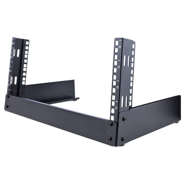 Rack 4U de 19" de Marco Abierto para Sobremesa con 2 Columnas - Rack para Equipos de Ordenador, AV o de Datos con Capacidad de Carga de 42kg - con Tuercas/Tornillos Enjaulados