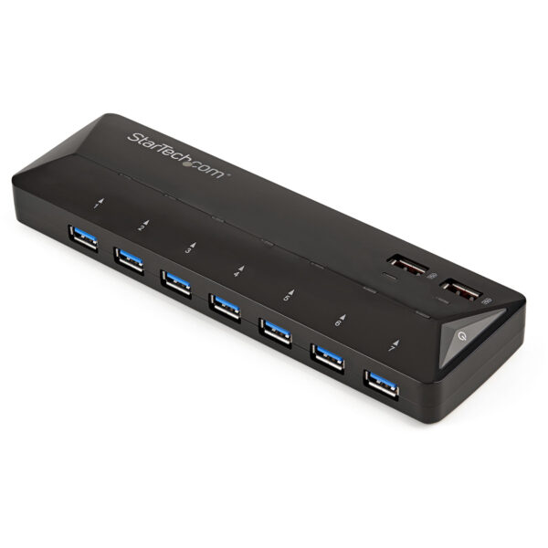 Concentrador USB 3.0 de 7 Puertos - 5Gbps - Ladrón con Puertos de Carga y Sincronización - Hub con 2 Puertos de 2,4A