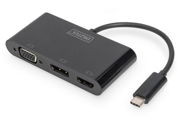 Adaptador de monitor triple USB-C 3 en 1 (HDMI, DP, VGA)