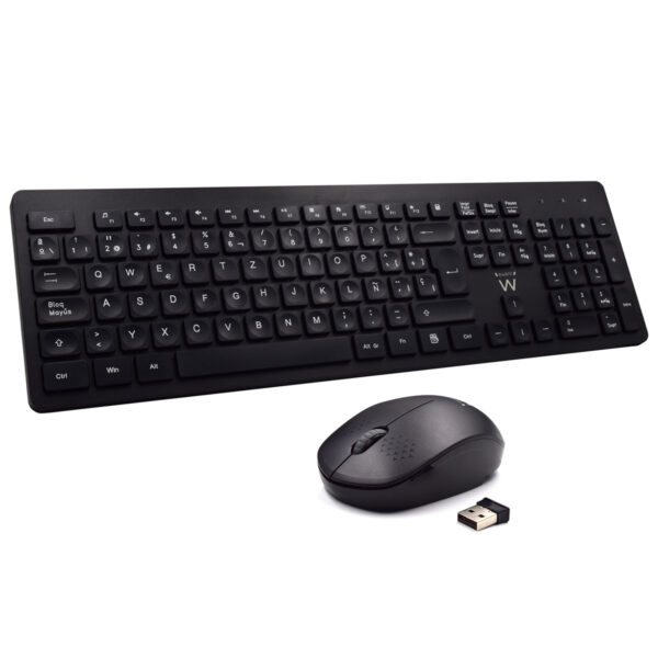EW3256 teclado Ratón incluido Universal RF inalámbrico QWERTY Español Negro