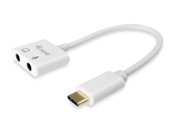Adaptador de USB-C a audio, color blanco