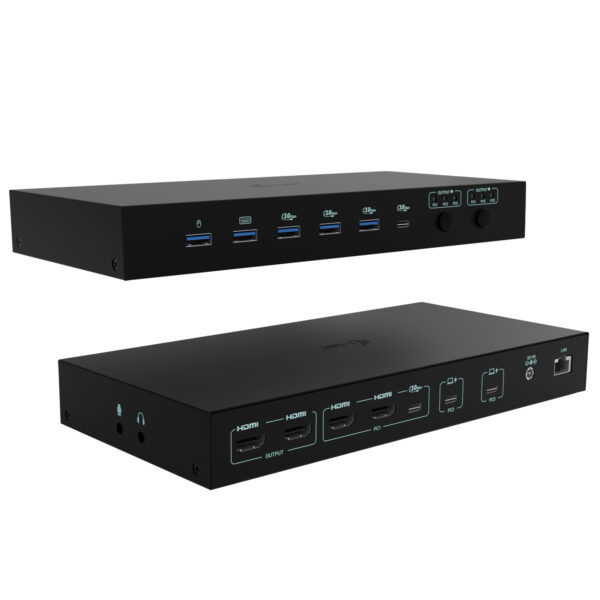 USB-C KVM Dock PRO for Three Hosts, Dual Video, with 2x Power Delivery, max 92W