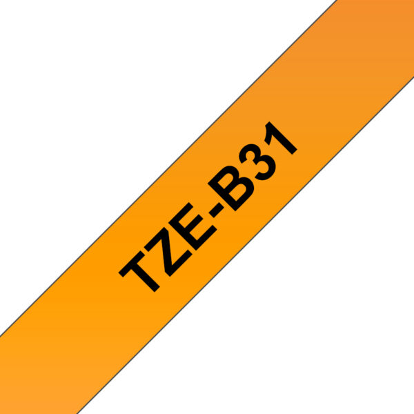 TZE-B31 cinta para impresora de etiquetas Negro sobre naranja fluorescente