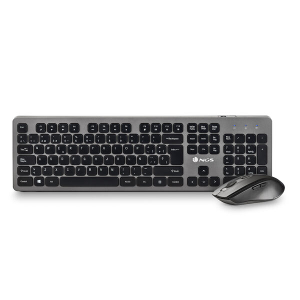 IDOL KIT teclado Ratón incluido Oficina RF inalámbrico QWERTY Negro, Plata
