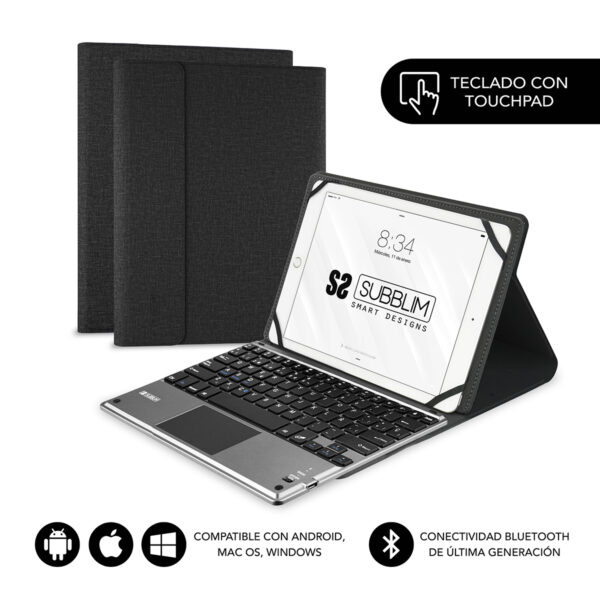 Funda con Teclado KEYTAB PRO BLUETOOTH 10,1" TOUCHPAD Black