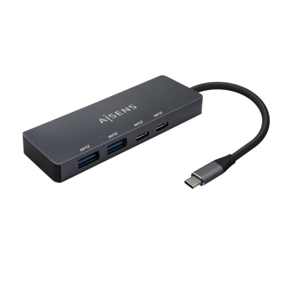 Hub USB3.2 Gen1 5G USB-C, USB-C/M-2xUSB-C/H-2xUSB-A/H, Gris, 15cm