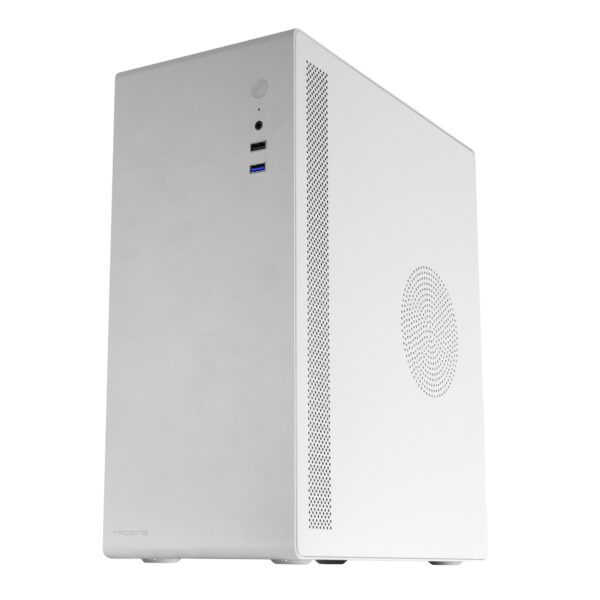 ORUMX, Caja Minitorre Slim, Micro-ATX Ultra Compacta, Estructura de Acero, Ventilador 80mm, Blanco