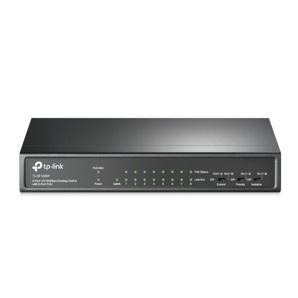 TL-SF1009P switch No administrado Fast Ethernet (10/100) Energía sobre Ethernet (PoE) Negro