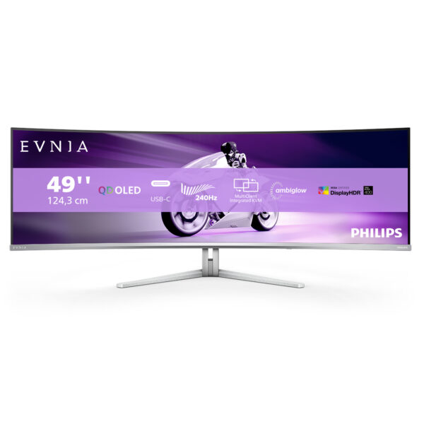 Evnia 8000 49M2C8900/00 pantalla para PC 124,2 cm (48.9") 5120 x 1440 Pixeles Dual QHD QD-OLED Blanco