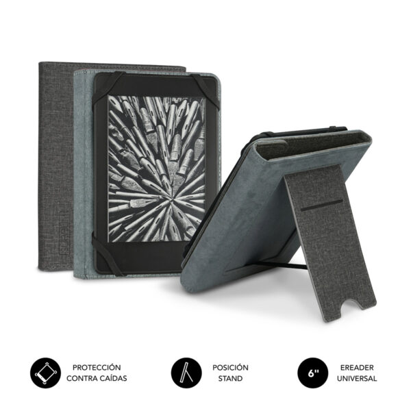 FUNDA EBOOK CLEVER STAND 6'' GREY
