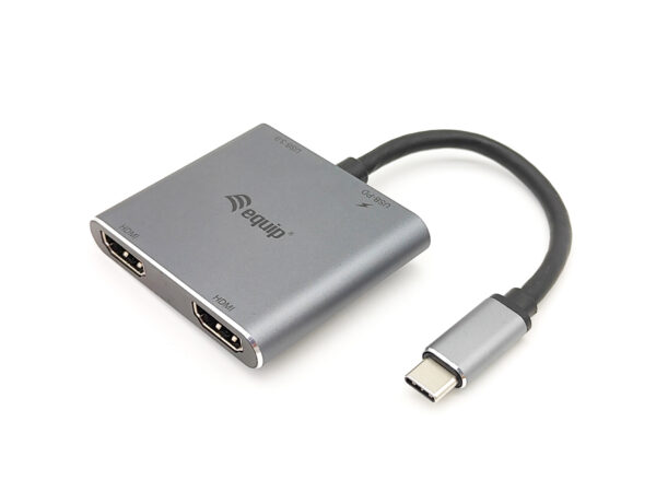 Adaptador USB-C 4 en 1 Dual HDMI, USB 3.0, 100W USB PD