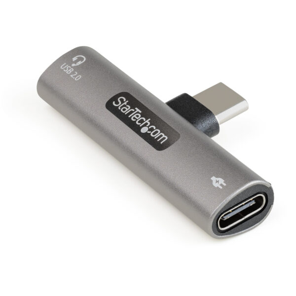 Adaptador de Audio y Carga USB-C - Adaptador de Audio USB Tipo C con USB-C para Auriculares con Micrófono y Pass Through de 60W USBC para Cargador