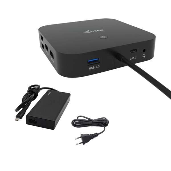 USB-C HDMI DP Docking Station with Power Delivery 65W + Universal Charger 77 W
