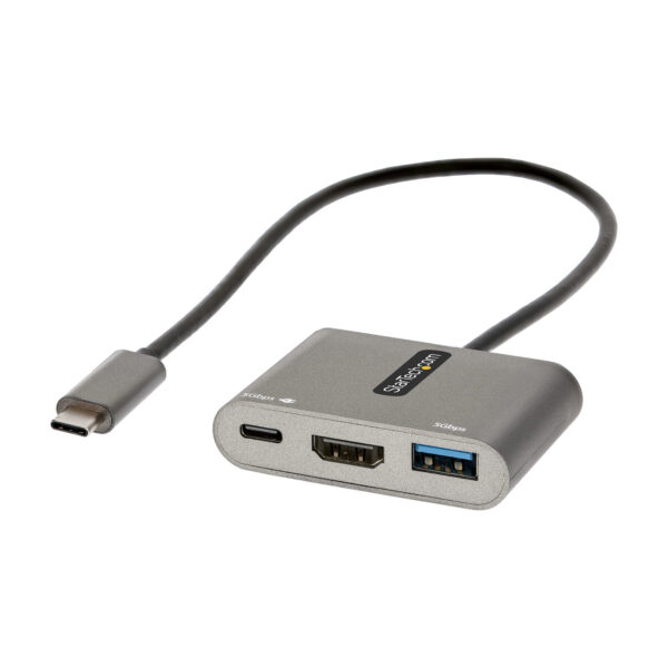 Adaptador Multipuertos USB C, USB Tipo C a HDMI, Vídeo de 4K, PD de 100W, Pass Through, Hub Ladrón USB 3.0 1x USBC 1x USBA, Mini Docking Station USBC para Portátil