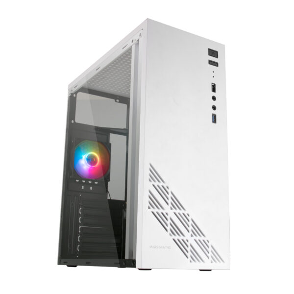 MC100W - Caja Gaming ATX, ventilador 90mm FRGB, ventilación convect-cool, color blanco