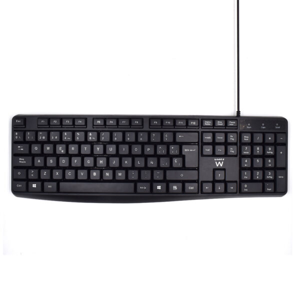 EW3001 teclado Oficina USB QWERTY Español Negro