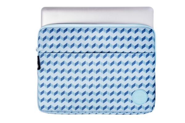 Funda Sleeve para Portátil y Tablet hasta 13-14 pulgadas estampado geométrico de color Azul