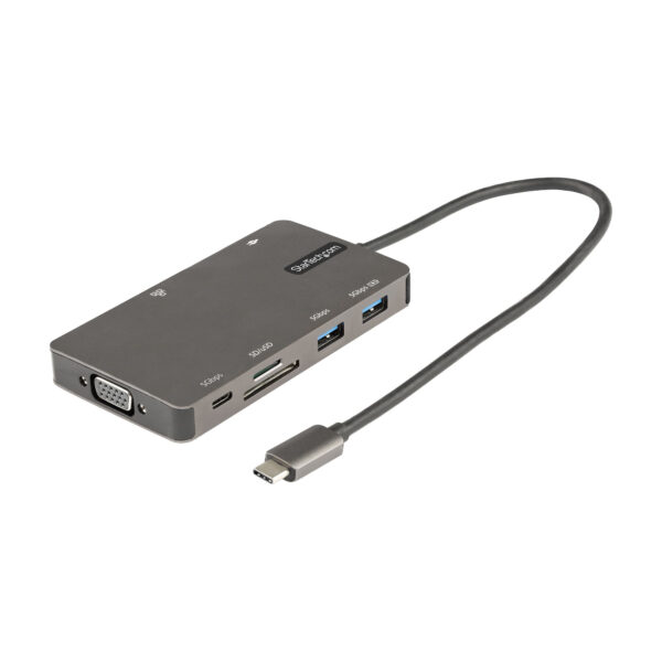 Adaptador Multipuertos USB C - Docking Station de Viajes HDMI 4K 30Hz o VGA - Hub Ladrón USB 3.0 de 5Gbps (USB-A / USB Tipo C) - PD de 100W - SD/Micro SD - GbE - Replicador