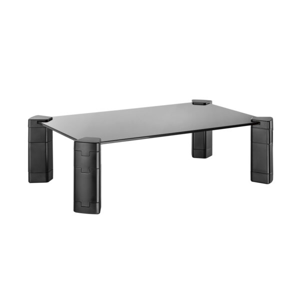 Soporte Elevador Cristal para Monitor/Portátil, Negro