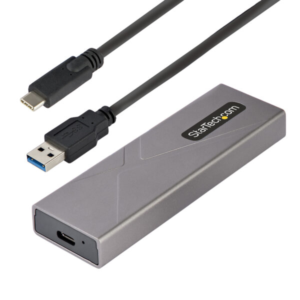 Caja Externa de Aluninio USB-C 10Gbps a NVMe M.2 o SSD M.2 SATA - Sin Herramientas para SSD M.2 NGFF PCIe/SATA - con Cables USB Tipo C o USB-A - 2230/2242/2260/2280