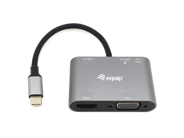 Adaptador multifunción USB-C 5 en 1, HDMI, VGA (HD15), PD 100W, USB3.0, AUX