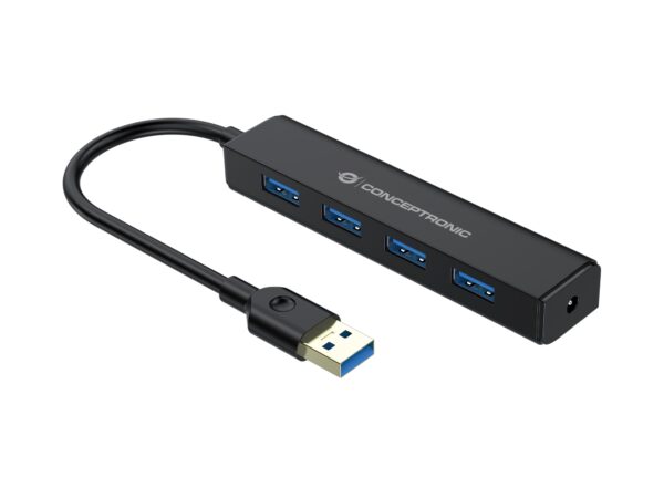 C4PUSB3 hub de interfaz USB 3.2 Gen 1 (3.1 Gen 1) Type-A 5000 Mbit/s Negro