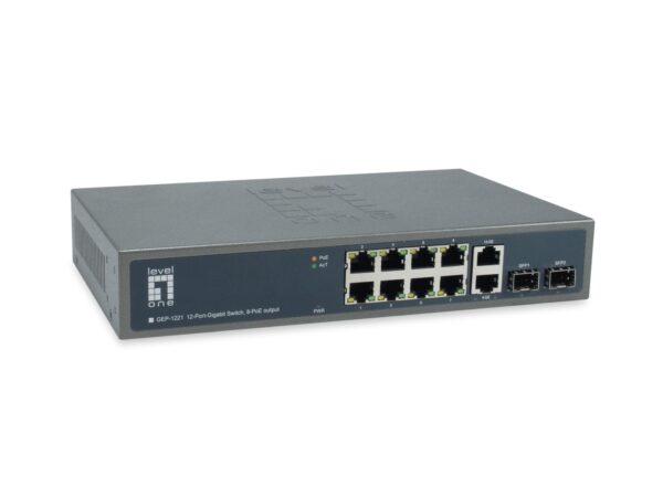 GEP-1221 switch No administrado Gigabit Ethernet (10/100/1000) Energía sobre Ethernet (PoE) Negro