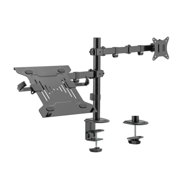 Soporte de Mesa Giratorio e Inclinable para Portatil y Monitor/TV 9Kg de 17-32, Negro