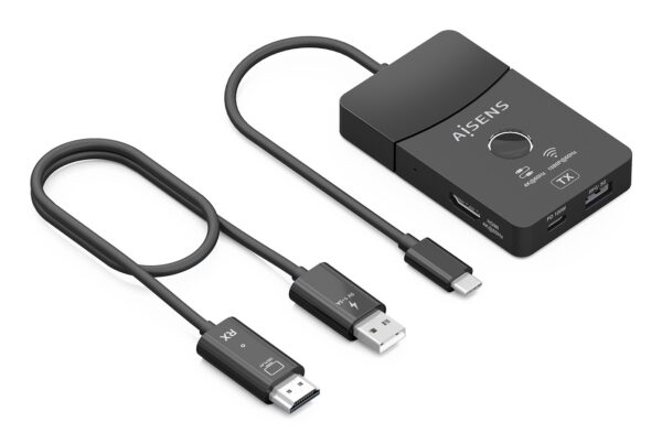 Docking USB-C a HDMI 1080P@60Hz (Inalámbrico) 30M, 1xHDMI 4K60HZ (Cable) 2xUSB-C 1xUSB-A 1xUSB-C PD 100W, Negro