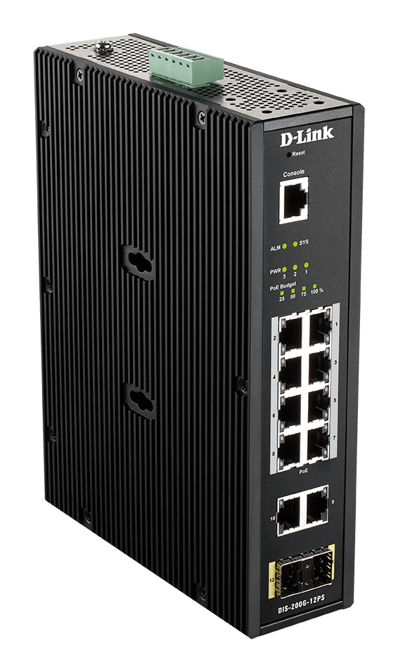 DIS-200G-12PS switch Gestionado L2 Gigabit Ethernet (10/100/1000) Energía sobre Ethernet (PoE) Negro