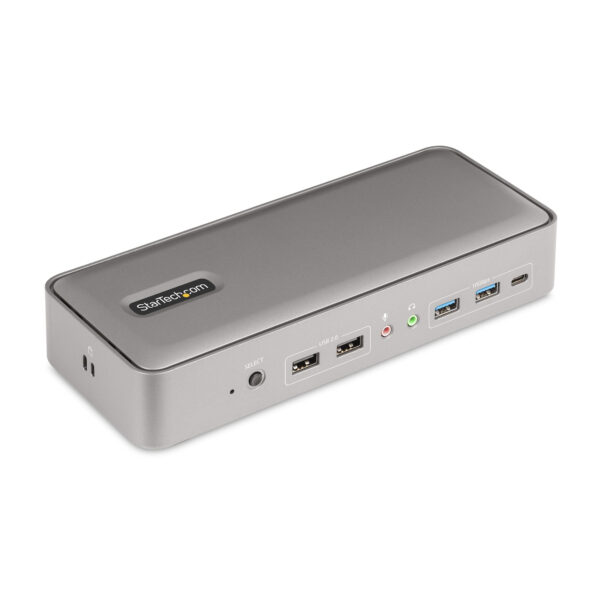 Docking Station KVM USB-C para Portátil - Replicador de Puertos USB Tipo C para 2 Monitores DisplayPort 4K 60Hz - Hub 5x USB - PD 90/45W para 2 Portátiles - Win Mac
