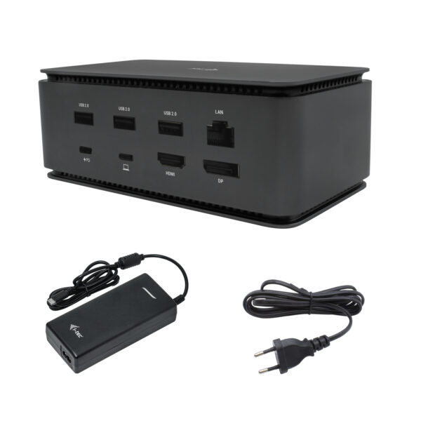 Metal USB4 Docking station Dual 4K HDMI DP with Power Delivery 80 W + Universal Charger 100 W