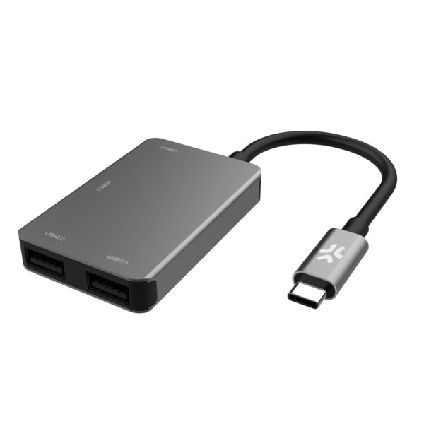 PROHUB4IN1SV hub de interfaz USB 2.0 Type-C Gris
