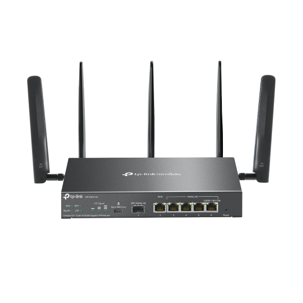 Omada ER706W-4G router inalámbrico Gigabit Ethernet Doble banda (2,4 GHz / 5 GHz) Negro