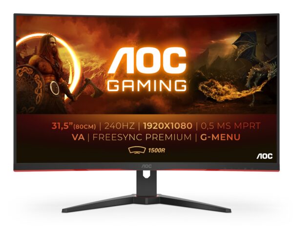 G2 C32G2ZE/BK pantalla para PC 80 cm (31.5") 1920 x 1080 Pixeles Full HD LED Negro, Rojo