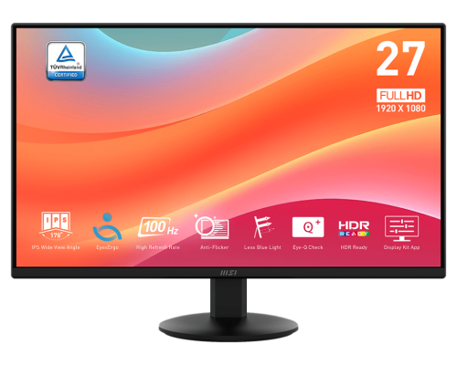 MSI MONITOR PRO MP272L. 27. PLANO IPS. 1920x1080 . 100HZ. NEGRO